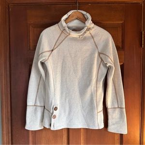 Prana Lucia Natural Wool Funnel Neck Sweater - Cream/Oatmeal - Small